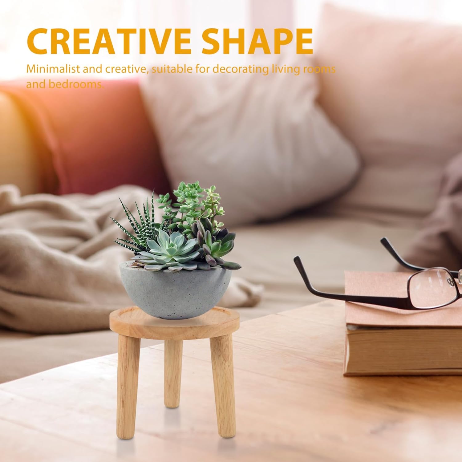 

Milisten Деревянный табурет Столик для растений, Подставка для растений в стиле середины века, Высокий держатель, Цветочный горшок, Хаки