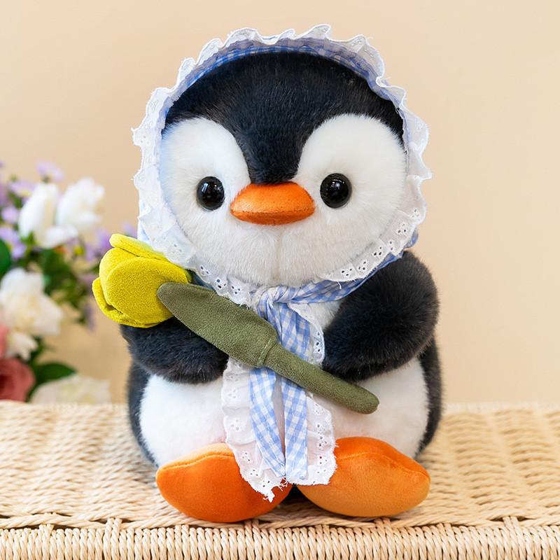 Cute Tulip Penguin Plush Toy With Short Plush Material For Girls Gift And Collection