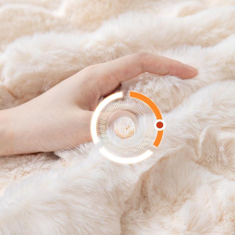 Rabbit Plush Sofa Cushion Winter Thickened Fleece Cushion Non-Slip Leather Sofa Cover Cover Cloth