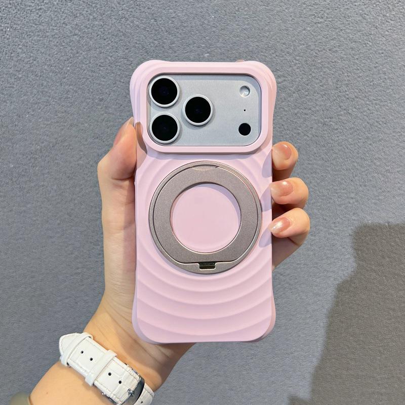 Bo Yang Liquid Silicone Magnetic Rotating Bracket Case for iPhone 17 Pro Max
