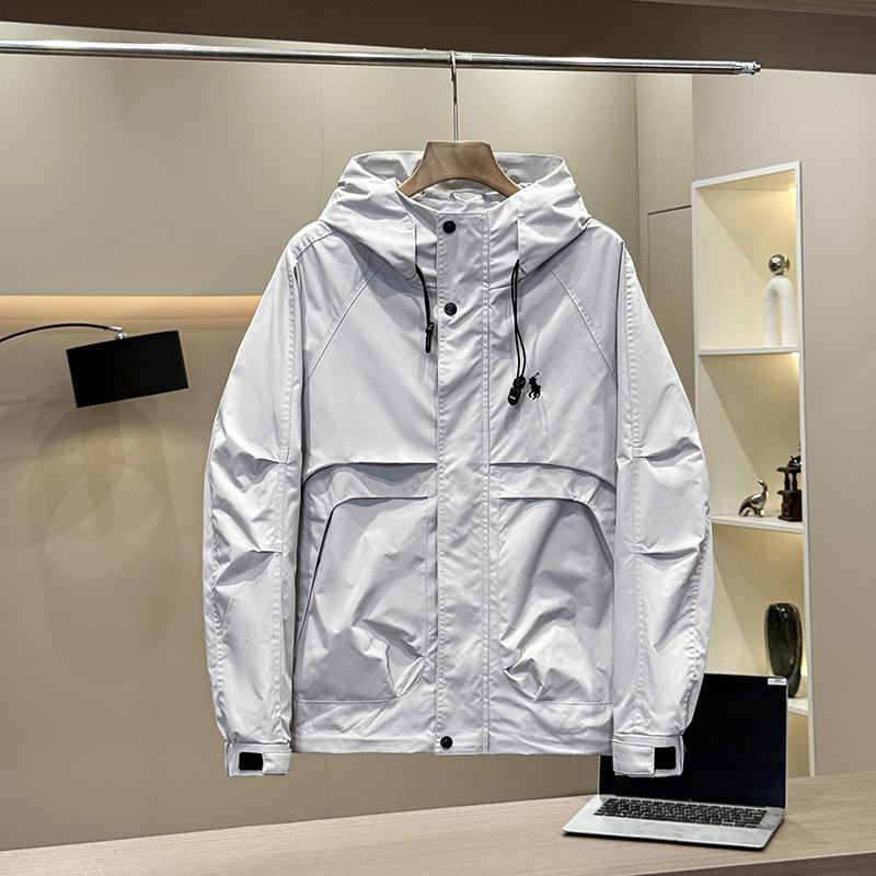 

Мужская универсальная куртка-ветровка с капюшоном на весну 2025 года – модный стиль рабочей одежды для осени XL (135-150 Jin) бежевый