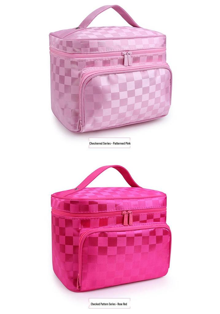 Foldable Jacquard Fabric Large Women's Makeup & Jewelry Travel Toiletry Bag
