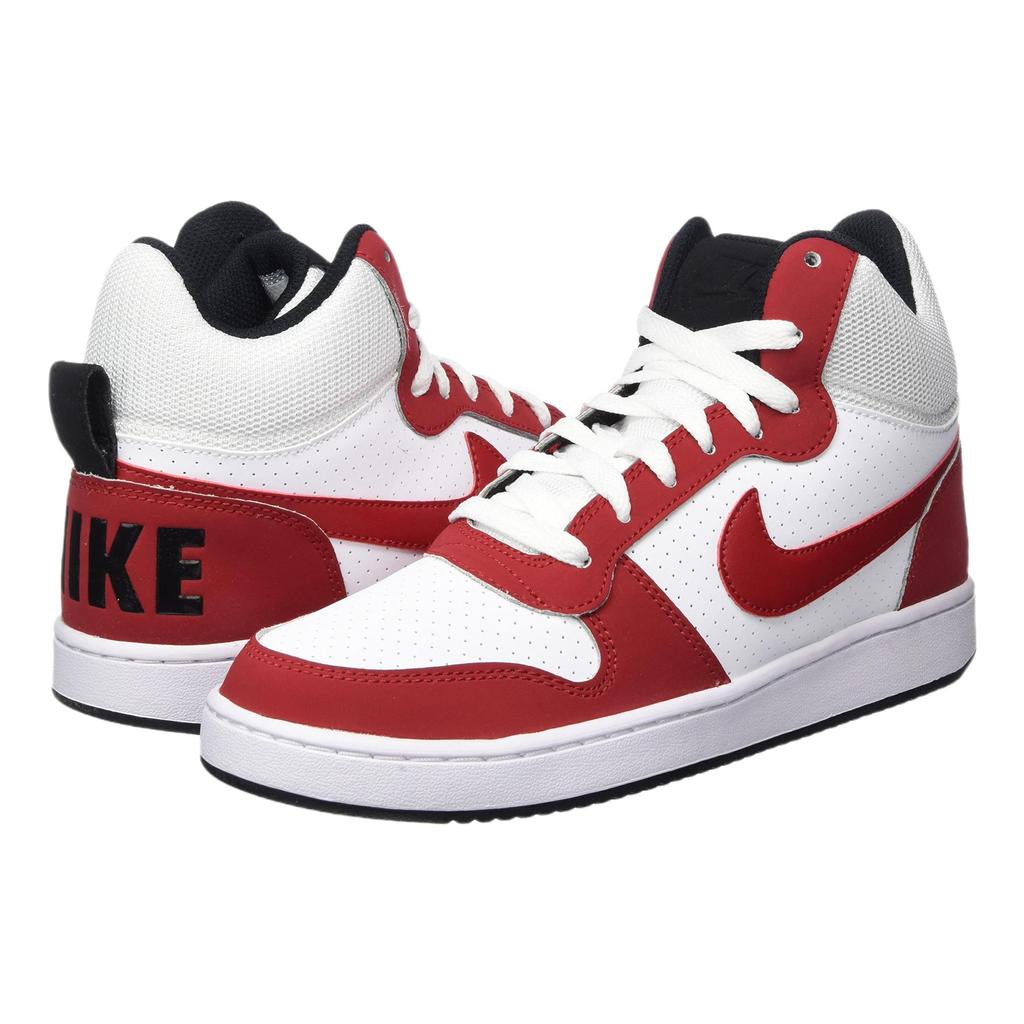 Nike Court Borough Mid White Gym Red Men Sneakers Black 838938-101