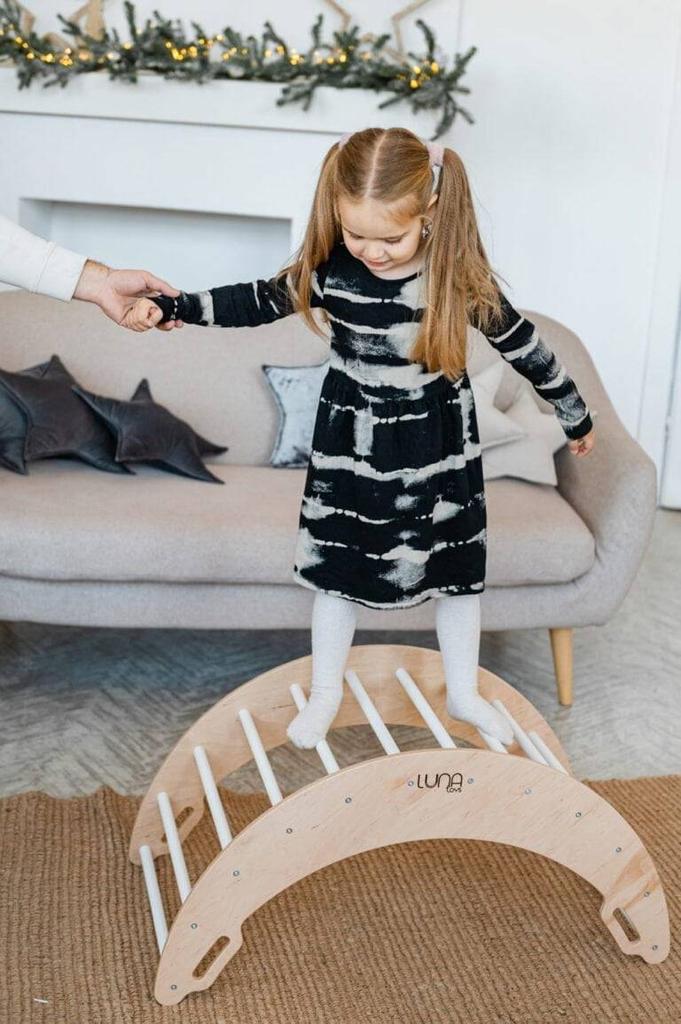 Wooden Rocker Moon Pink-grey