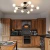 Modern Flush Mount Ceiling Light Metal Art Industrial Ceiling 10 Lights Black Sputnik Painted Finish Chandelier for Kitchen Farmhouse Living Room