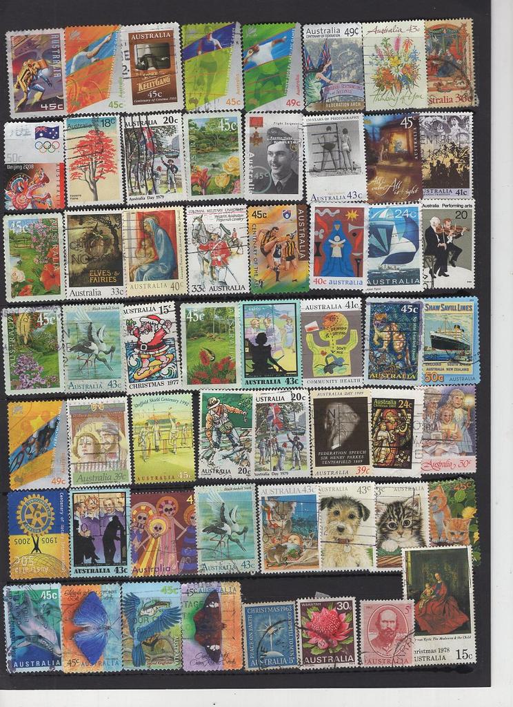 Australia Stamps 100 Different Real Stamped Materials Collectible Postage Stamps Scrapbook Material Scrapbooking Accessories