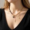 Chic Black Alloy Necklace With Irregular Chain And Heart Charm For Womens Casual Look