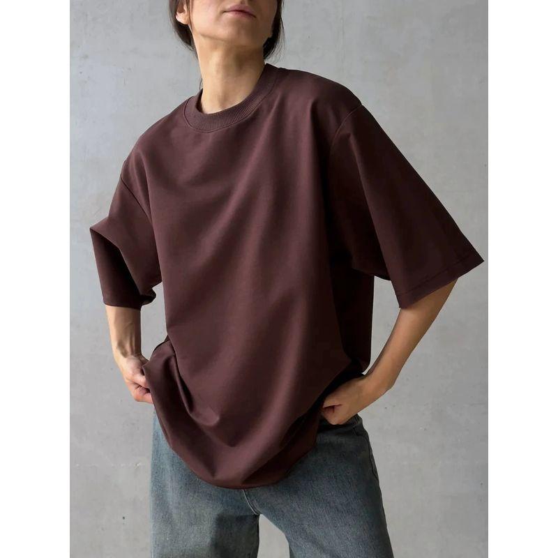 New Solid Color T-shirt Top European and American New Fashion Casual Loose Short sleeve Cotton T-shirt Top