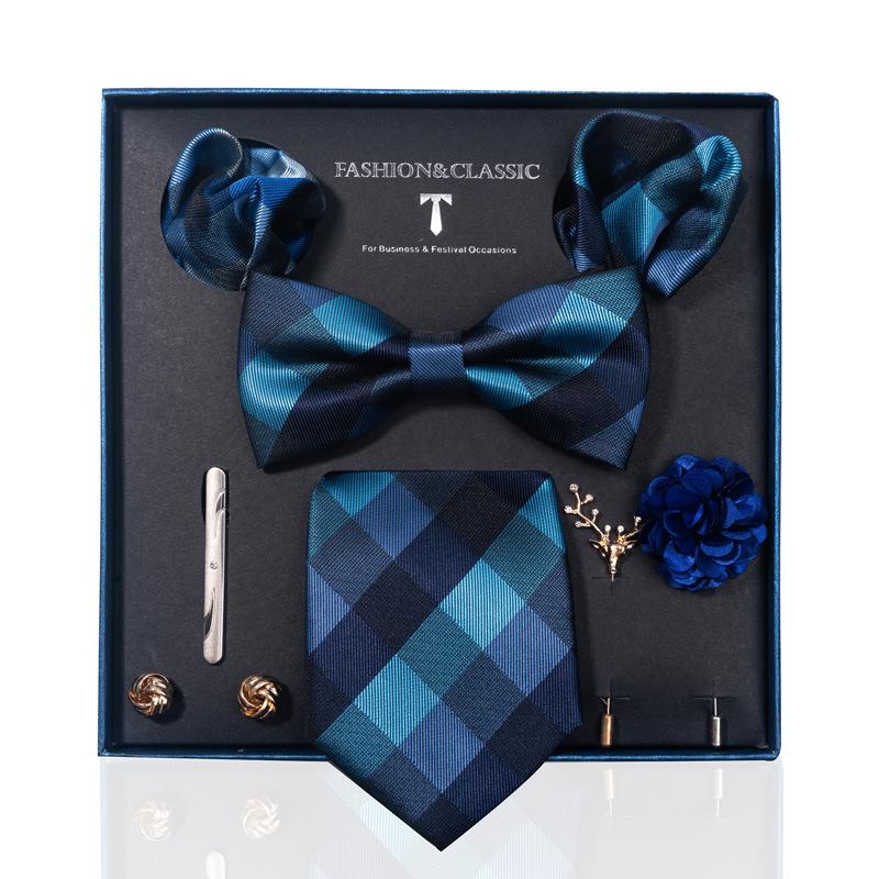 Luxury Groom Tie, Pocket Square & Boutonniere Gift Set for Weddings