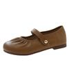 Flat-bottomed Pleated Mary Jane Single Shoes Women's Summer New Gentle Matching Skirt Soft-soled Beanie Shoes