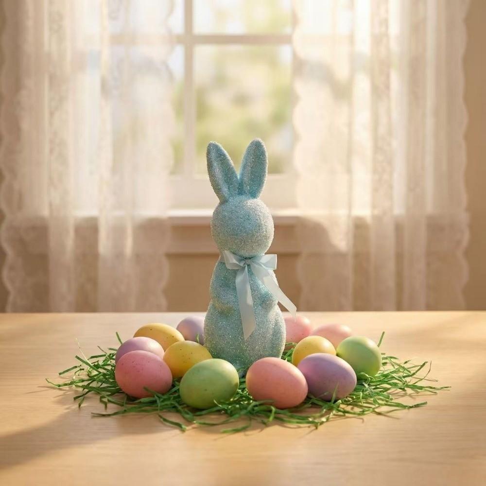 Creative Bunny Decoration With Bow Tie Simulation Rabbit Indoor Outdoor Lawn
