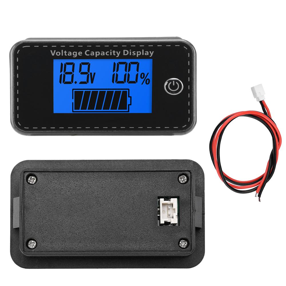 LCD Digital Voltmeter Car Battery Power Indicator DC 5-100V Li-Ion/Li-Fe/Battery Universal Vehicle Voltmeter Power Tester