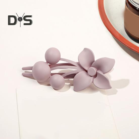 Frosted Texture Hair Claw Flower Decor Thick Thin Hair Clip Non-slip Matte Finish Large Back Head Hair Claw Hair Accessories