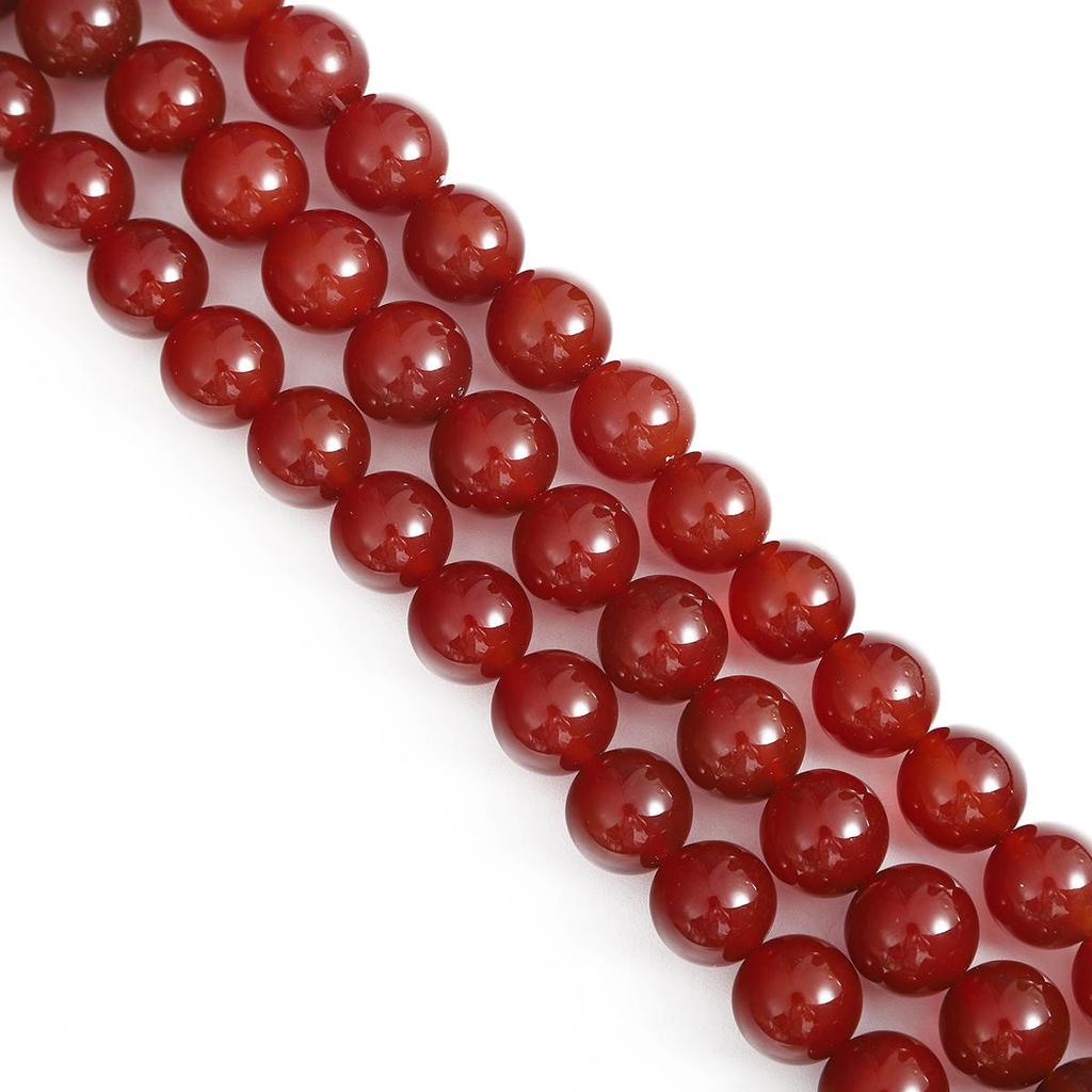 4-14mm/47-92Pcs Natural Red Agate Round Stone Beads For Jewelry Making DIY Bracelet Necklace