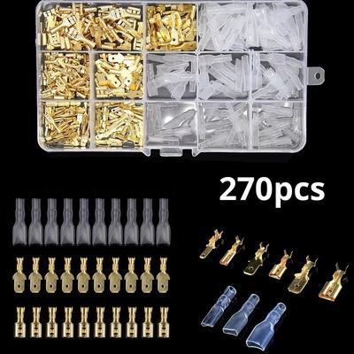 Insulating Sleeves Gold Silver Crimp Terminal Insulating Brass Docking Terminal Male Female Pair Terminal