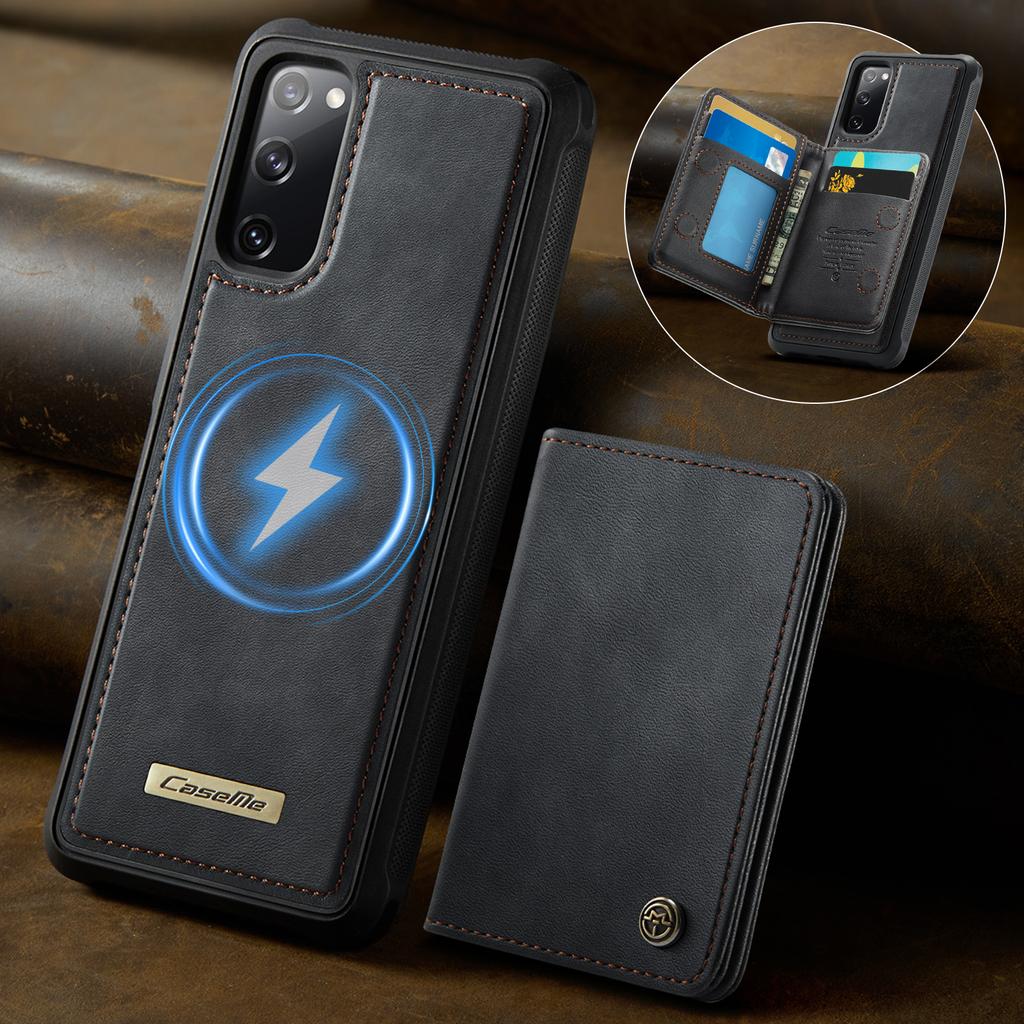 For Samsung Galaxy S20 FE Magnetic Case CASEME ME80 Series Leather PC TPU Phone Cover with Detachable Wallet