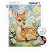 Frameless Pearl Painting Kit Cute Deer Pattern DIY 3D Bead Art Canvas Relaxing Handmade Craft for Adults Home Decor