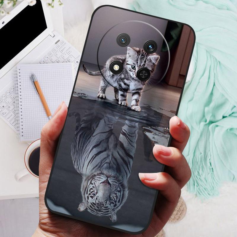Custodia per Honor Magic7 Lite 5G Cool Black Silicone Morbido TPU Cover Posteriore Protettiva per Honor Magic 7 Lite 7Lite