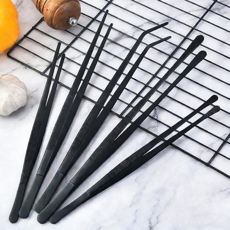 2Pcs Heavy Duty Nonrust Steel Food Tongs Extra Long 30cm Kitchen Utensils For BBQ And Hot Dishes Safe Grip Design