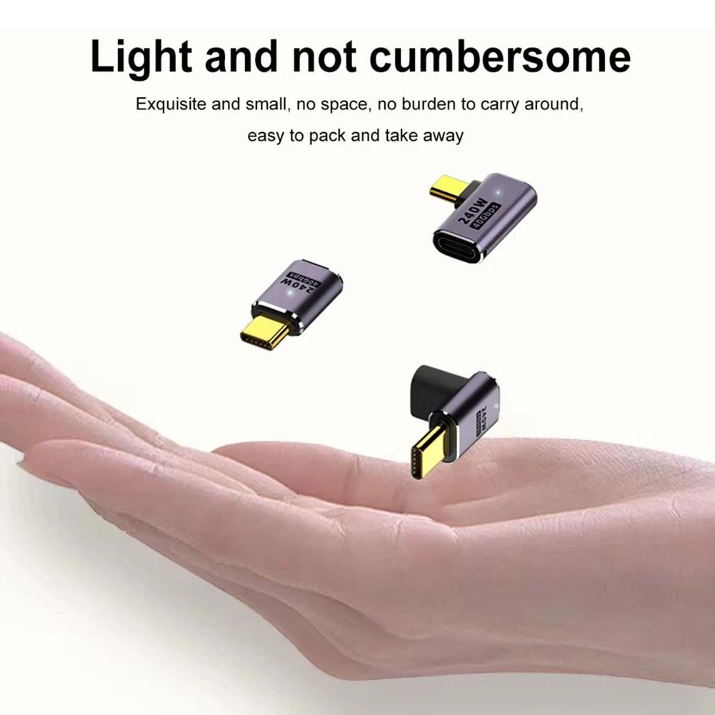 8K 60Hz  USB 4.0 PD 240WCharger Connector for Macbook 40Gbps High Speed USB C OTG U-Shape Straight Angle Male To Female Adapter