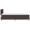 LED Box Spring Bed with Headboard Dark Brown 90 x 200 cm Fabric