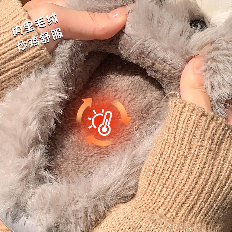 Scribbled Puppy Snow Cotton Slippers 2025 New Thick Bottom Home Indoor Warm Mao Mao Cotton Slippers