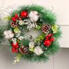 Zhongran Christmas Cotton Pine Cones Wreath Door Hanging Christmas Ball Wreath Window Decoration Props Holiday Rattan Wall Hanging