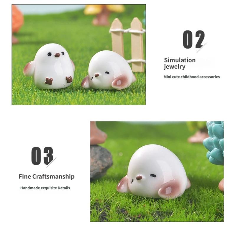 6Pcs Cute Handcrafted Tit Bird Figurine Resin Miniature Animal Ornaments For Desktop Shelf Decoration In Homes Or Office