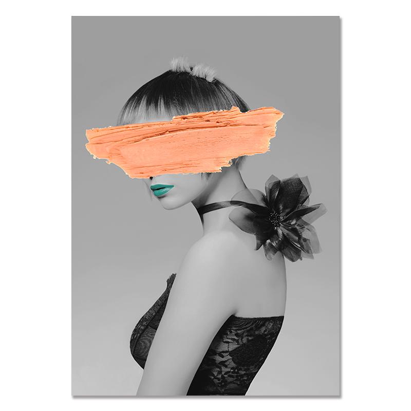 Nowoczesna moda Wall Art kobieta Home Decor czarny abstrakcyjny piękny motyl obraz na płótnie drukuje zdjęcia na plakat do salonu