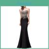 Elegante Abito da Sera Formale da Donna per Matrimonio, Damigella d'Onore, Festa, Ballo, Prom, Lungo Abito da Cocktail dal Design Intramontabile