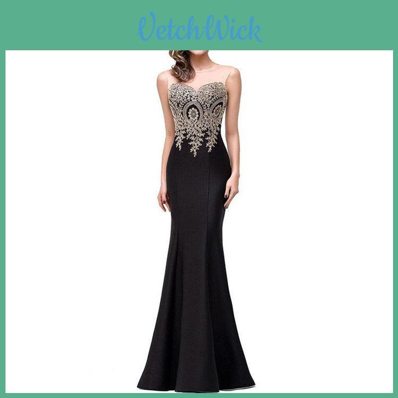 Elegant Women Formal Wedding Bridesmaid Evening Party Ball Prom Gown Long Cocktail Dress With Timeless Design