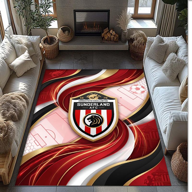 Tappeto in Velluto di Cristallo con Stampa del Sunderland Football Club, Comodo Assorbente d'Acqua Antiscivolo Tappeto per Pavimenti Interni