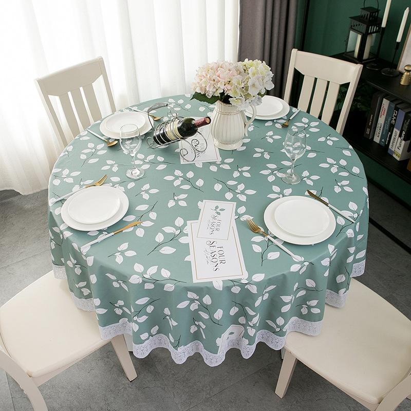Round Table Tablecloth Household Waterproof, Oil-Proof And Anti-Scalding Leave-In Round Tablecloth Pvc Coffee Table Fabric Dining Table Mat