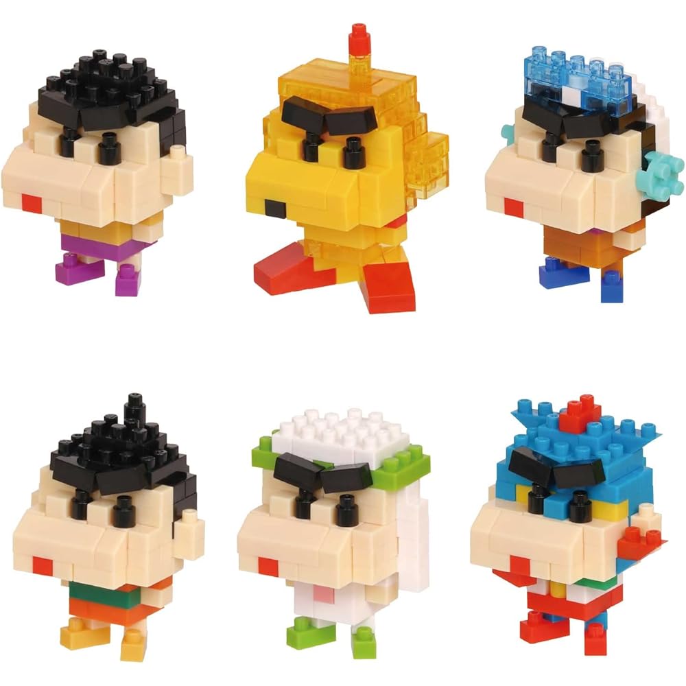 Kawada Nano Block Mini Nano Crayon Shin-chan Set 6 Pieces Box Collectible Building Toys