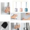 Hanging Household Plastic Long Handle Toilet Brush No Punch Wall Mounted Cleaning Brush with Base Drain Hole Design Toilet Tool