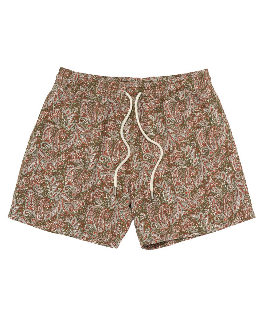 Billalei Dusty Olive Paisley Men'S Swim Shorts - Vintage Olive