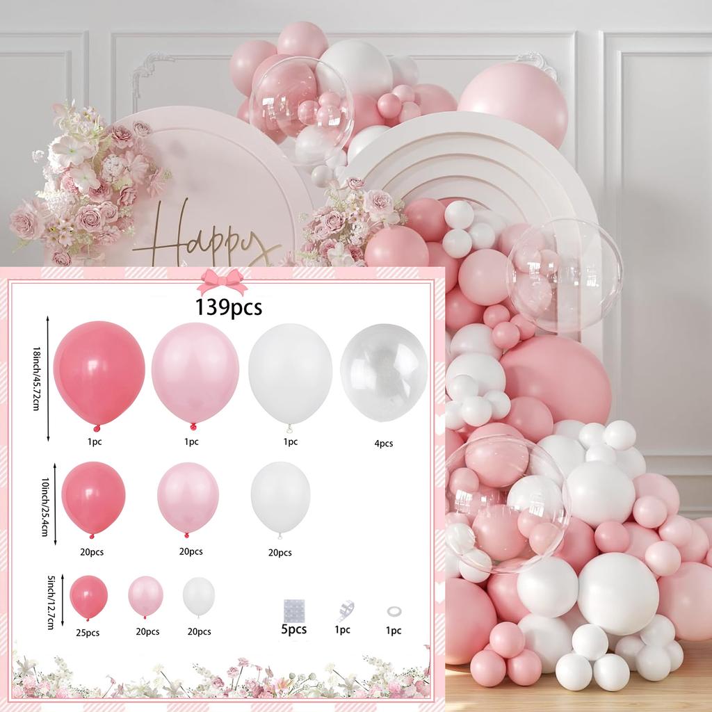 Pink and Blue Balloon Arch Garland Set Birthday Gift Wedding Anniversary Bridal Party Decoration Room Decoration