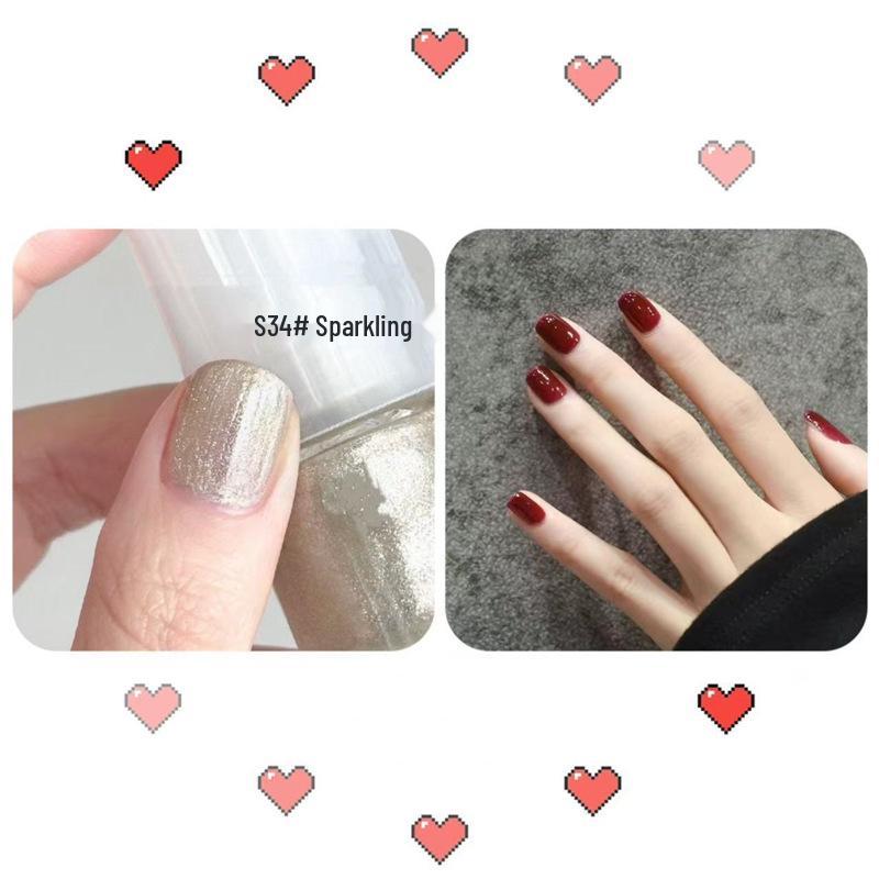 Abziehbarer Feinglitzer Nude Nagellack Set - Geruchlos, Kein Brennen, Kristallklar für Studenten