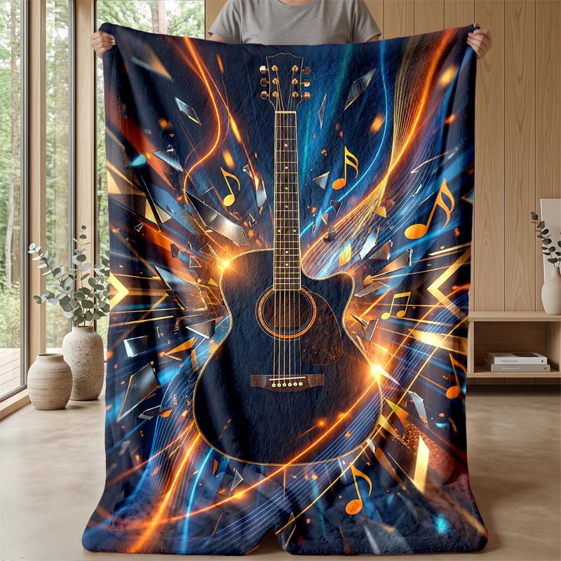 Music In Flames Theme Blanket Lightweight Warm Flannel Blanket Decorative Throw Blanket for Home Decoration