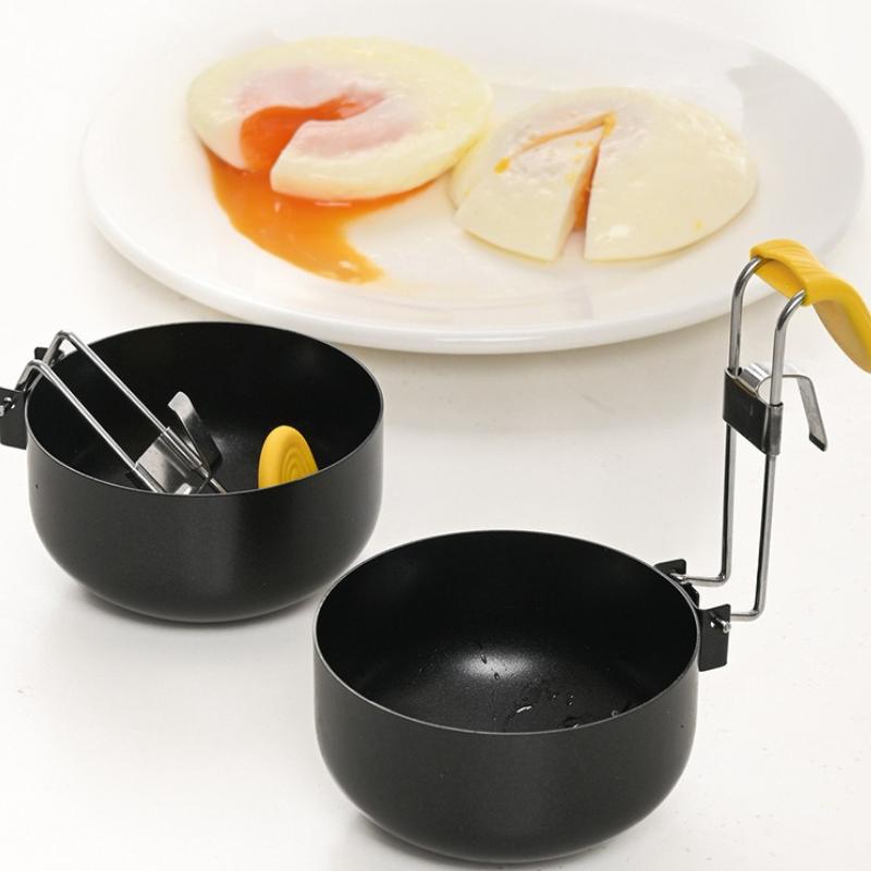 1PC Foldable Non Stick Anti Scald Hanging Ear Type Egg Boiler, Household Soft Boiled Egg Cooking Mold, Kitchen Egg Spoon