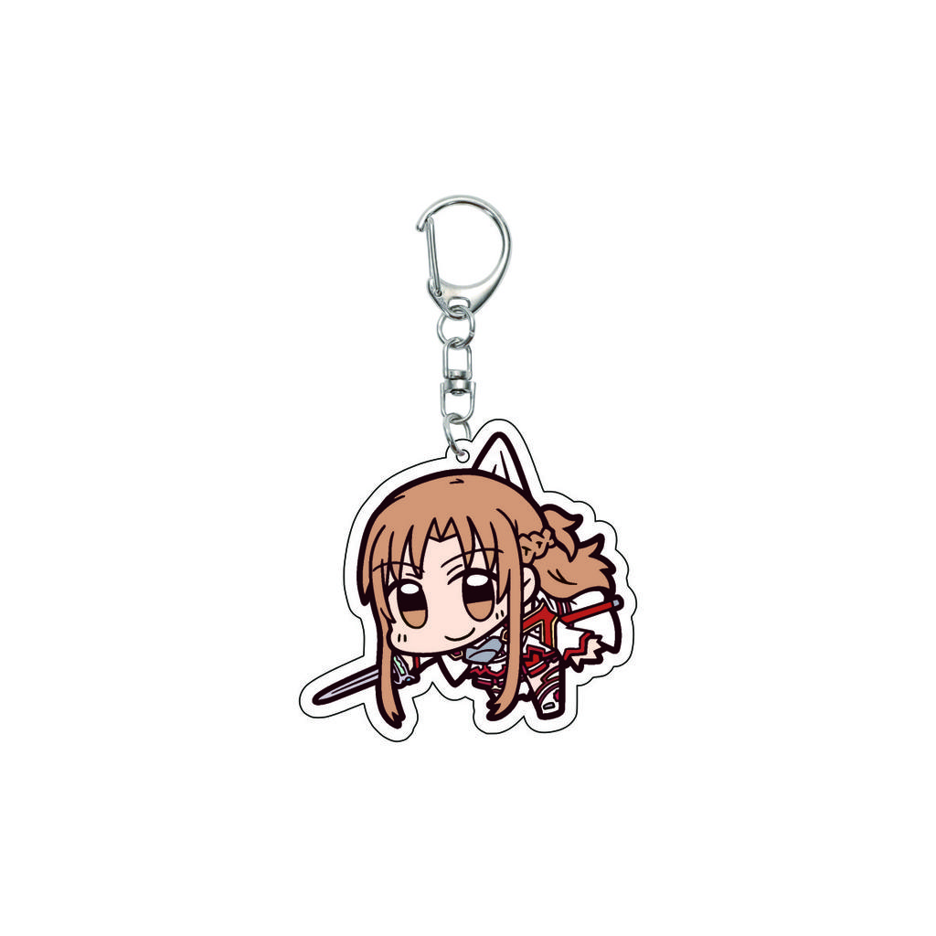 55MM Anime Sword Art Online Keychain Alice Synthesis Kirigaya Kazuto Yuuki Asuna Key Chain Acrylic Model Plate Christmas Gifts