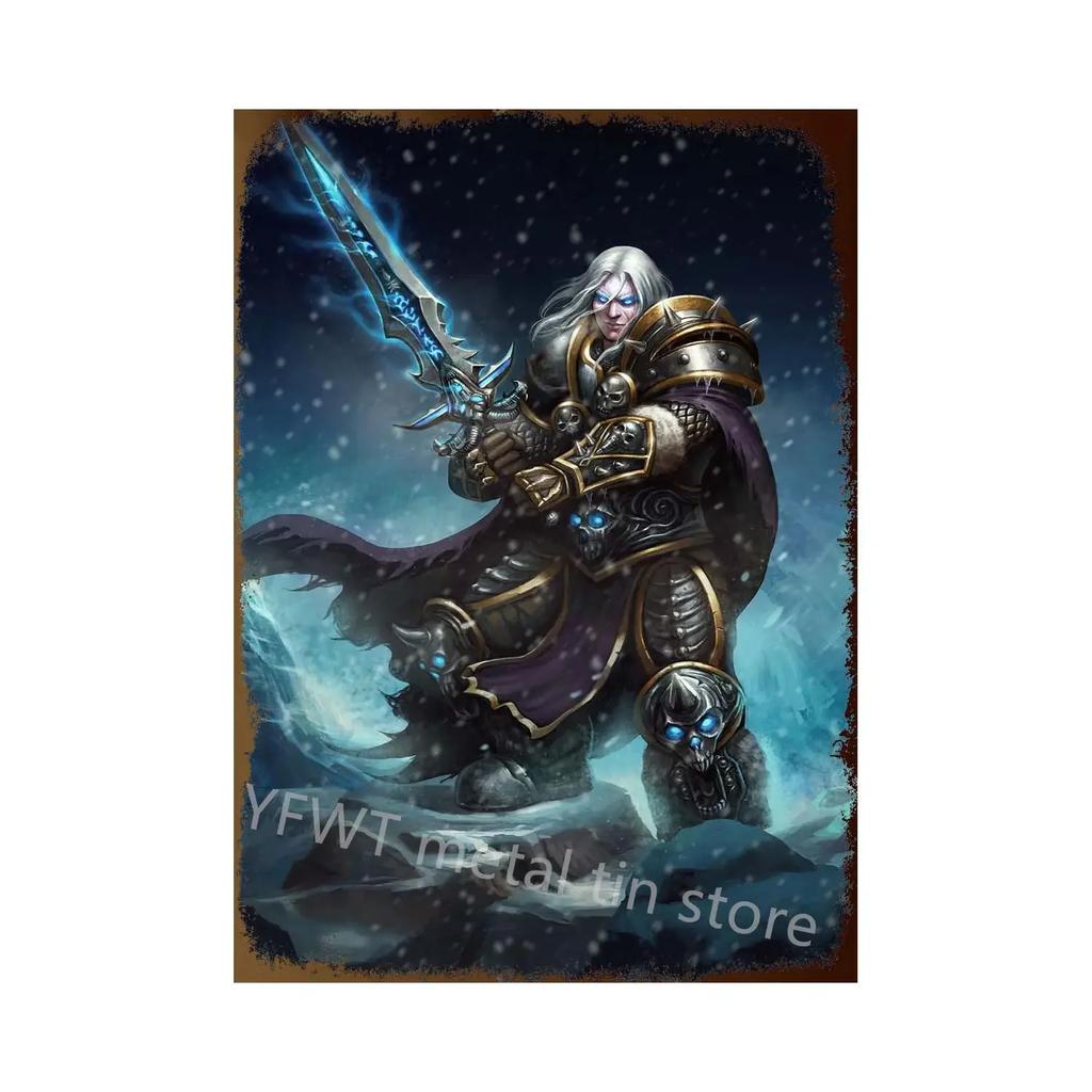 Modern World of Warcraft Game Metal Tin Sign Poster Wall Art Bedroom Studio Home Wall Decoration Cuadros