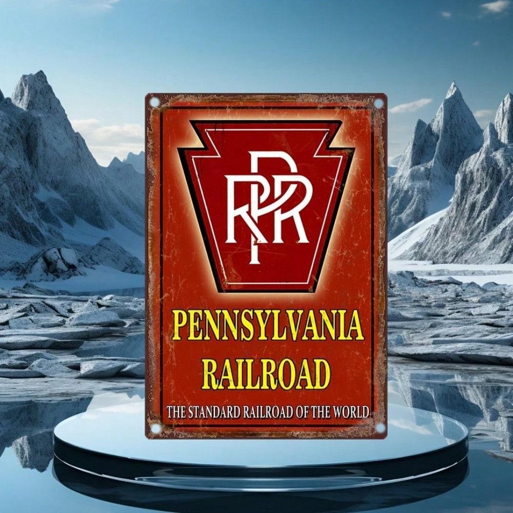 Vintage Pennsylvania Railroad Tin Sign Metal Wall Art 8x12 Inch Retro Kitchen Bar Decor 20x30