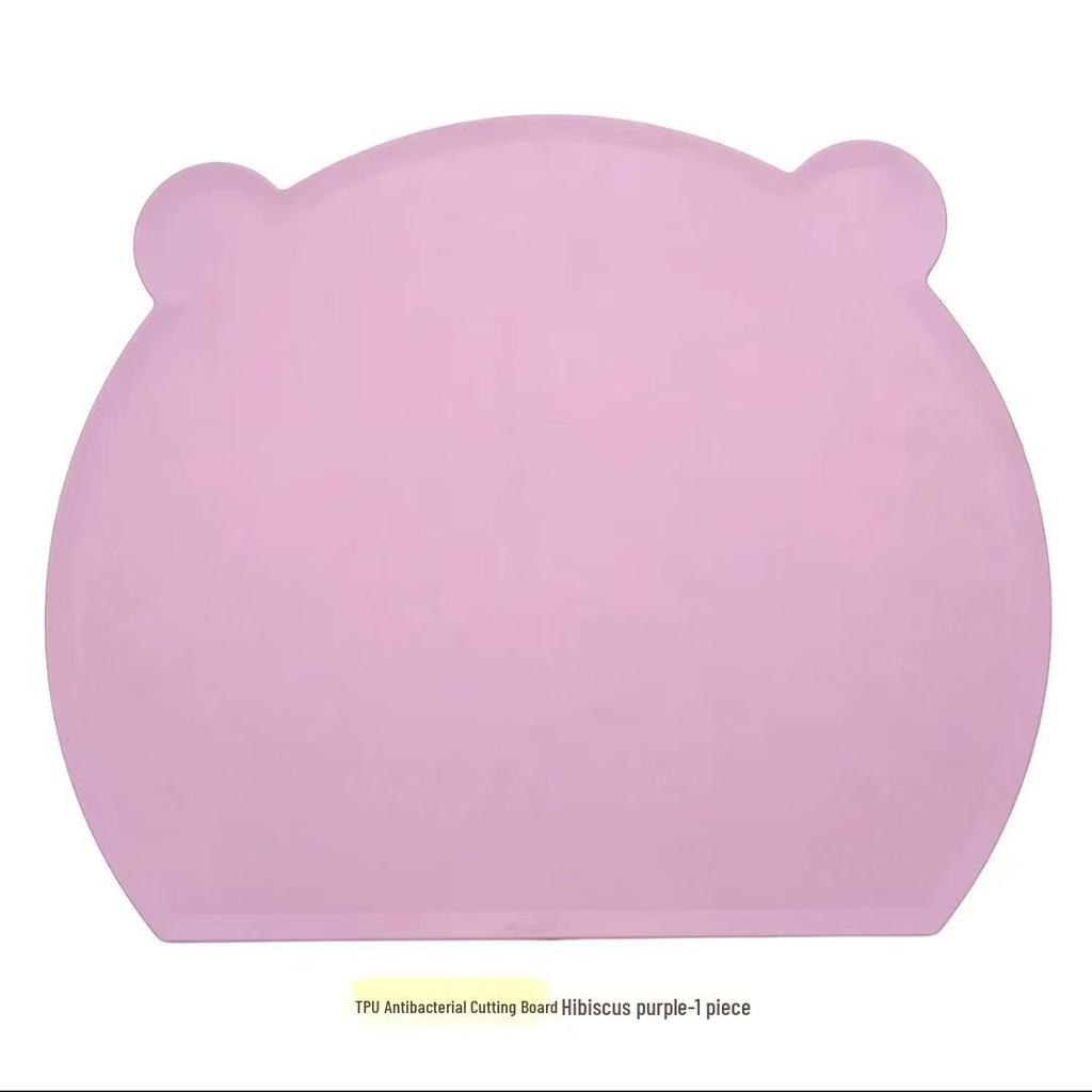 ®Bear Style Antibacterial Silicone TPU Double-sided Cutting Board, Anti-mold & High Temperature Resistant, for Meat, Vegetables, and Fruits.