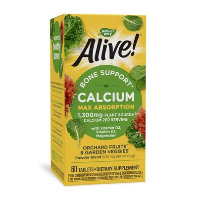 Lebendig! Bone Support Calcium Max Absorption 1300 mg, 60 Tabletten