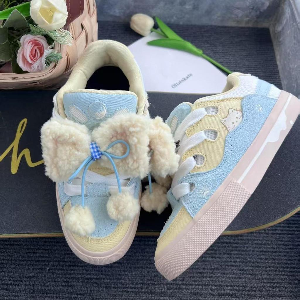 High-value campus versatile bread shoes women's autumn new vibe style casual thick-soled super soft skateboard shoes tide