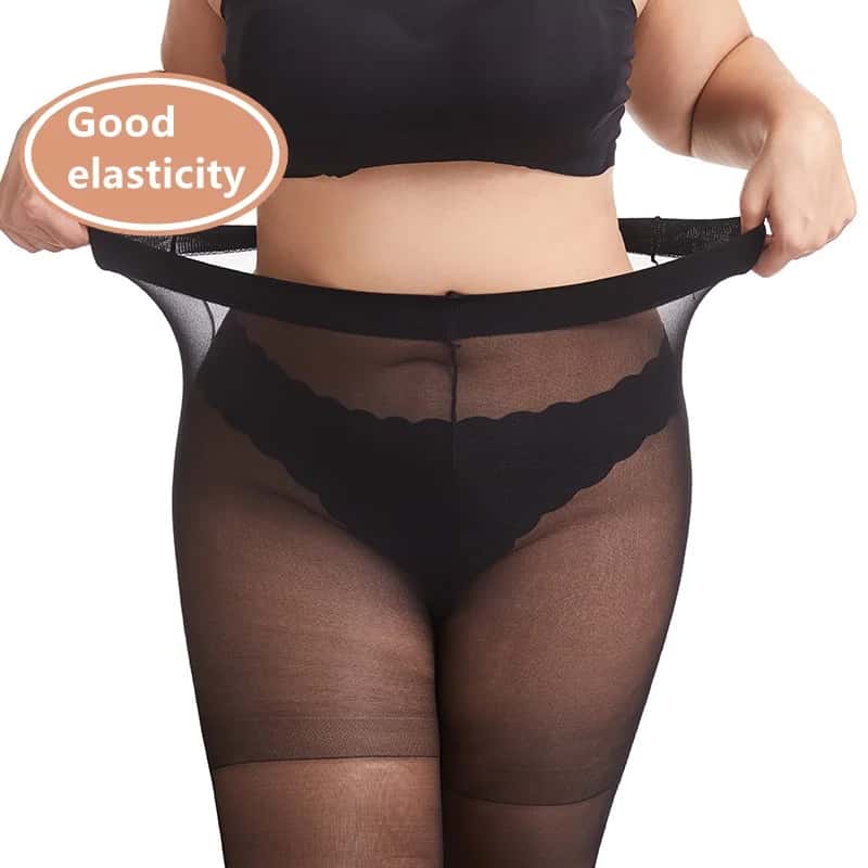 15D Stretch High Waist Pantyhose Plus Size Silk Big Women Sexy Large Thin Panty-hose Stockings Tights Black White 2XXL 4XXXL 5XL