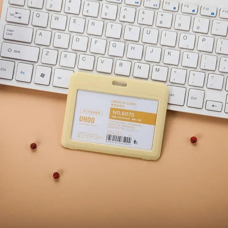 Women Man Credit Card Cover Case with Retractable Buttons Pouch Creative Transparent Nurse Badge Doctor ID Holder Clip Badge