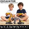 High-quality  15/17 CH Alloy Remote Control Excavator 2.4G RC Crawler Engineering Vehicle Toy for Kids Christmas Birthday Gift