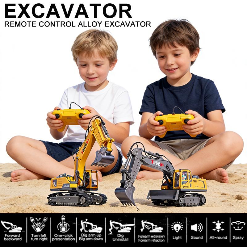 High-quality 15/17 CH Alloy Remote Control Excavator 2.4G RC Crawler Engineering Vehicle Toy for Kids Christmas Birthday Gift